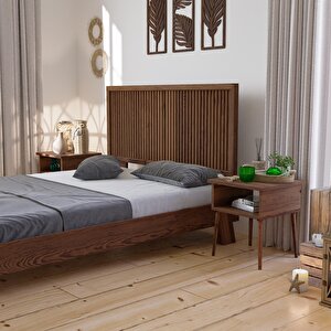 Ebruli Model Ceviz Renk Ahşap Tek Başlık ( Di̇key ) 150 cm