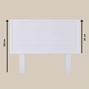 Ebruli Model Beyaz Renk Ahşap Tek Başlık ( Yatay ) 150 cm