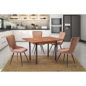 Si̇ci̇lya Kare Mutfak Masasi, Cevi̇z, 85x75