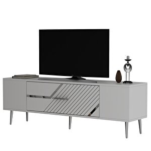 Dekolp5ct Tv Sehpasi Beyaz-Gümüş