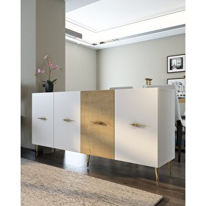 Normct (kb150)  Konsol Beyaz-Safirmeşe Beyaz-Safir Meşe