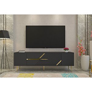 Dekolp5ct Tv Sehpasi Antrasit-Altın Antrasit Gold