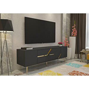 Dekolp5ct Tv Sehpasi Antrasit-Altın Antrasit Gold