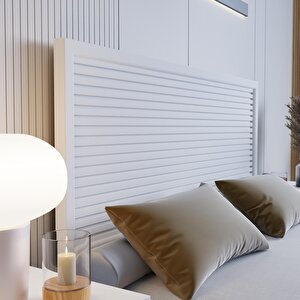 Alaz Model Beyaz Renk Ahşap Tek Başlık ( Yatay ) 100 cm