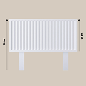 Ebruli Model Beyaz Renk Ahşap Tek Başlık ( Di̇key ) 120 cm
