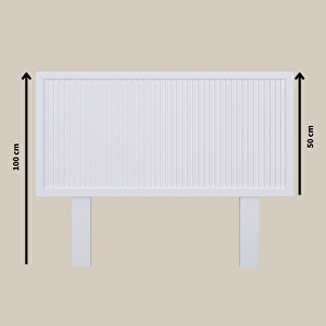 Alaz Model Beyaz Renk Ahşap Tek Başlık ( Di̇key ) 120 cm