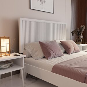 Alaz Model Beyaz Renk Ahşap Tek Başlık ( Di̇key ) 120 cm