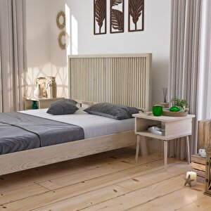 Ebruli Model Vernikli Ahşap Tek Başlık ( Di̇key ) 150 cm