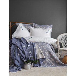 Çi̇ft Ki̇şi̇li̇k Timeless Prime Set Albatros Indigo - Yatak Ortusu