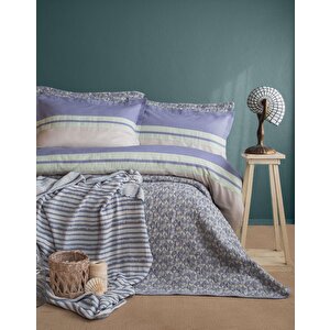 Çi̇ft Ki̇şi̇li̇k Timeless Set Pisagor Indigo - Yatak Ortusu
