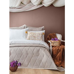 Çi̇ft Ki̇şi̇li̇k Yatak Örtüsü Set Beetle Bej - Yatak Ortusu Set