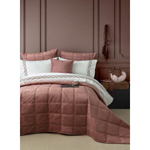 Çi̇ft Ki̇şi̇li̇k Saten Nevresi̇m Yorgan Set Barones Rose - Yatak Ortusu