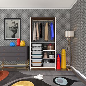 Giysi Dolabı Yalın Cvz 180*090*30 Kapaksız Arkalıksız 6 Sepetli