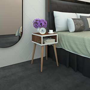 Komodin Antero Cvz 60*40*40 Ahşap Ayaklı Komidin Kitaplık Beyaz