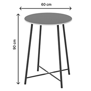 Oval 2 Kişilik Yemek Masası Bar Masası Mutfak Beyaz 1527