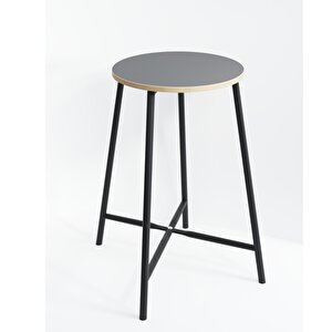 Oval 2 Kişilik Yemek Masası Bar Masası Mutfak Füme 1528