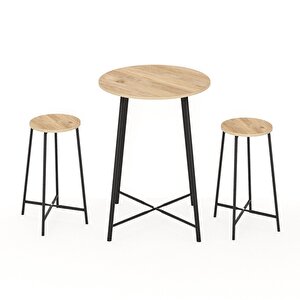 Oval 2 Kişilik Yemek Masası Bar Masası Mutfak Çam 1526