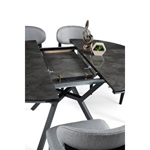 Roza Norte Yuvarlak Highgloss Mutfak Masa Sandalye Takımı 120cm