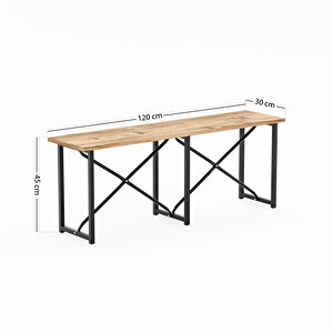 Masa Takımı Bench Bank Masa Seti 120x60 Mutfak Ve Yemek Masası Beyaz 1560