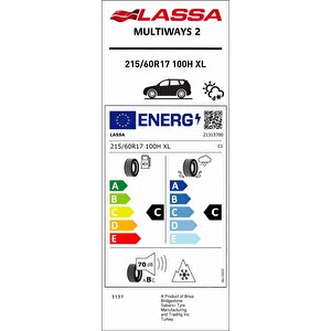 215/60 R17 100h Xl Multiways 2 Oto Dört Mevsim Lastiği Üretim 2024