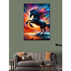 Kanvas Tablo Renkli Atın Koşusu 70x100 cm