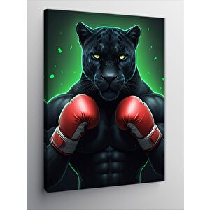 Kanvas Tablo Boks Eldivenli Kara Panter 70x100 cm