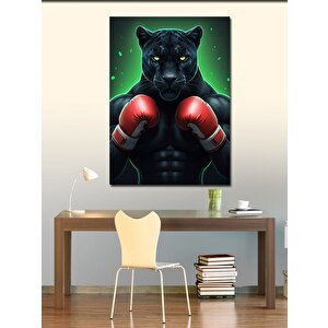 Kanvas Tablo Boks Eldivenli Kara Panter 70x100 cm