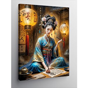 Kanvas Tablo Asyalı Kadın 100x140 cm