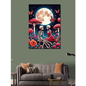 Kanvas Tablo Aşık İskeletler 70x100 cm