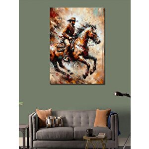 Kanvas Tablo Atlı Kovboy 100x140 cm