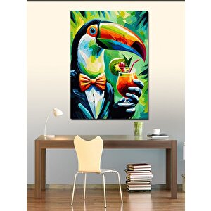 Kanvas Tablo Kokteyl İçen Tukan 100x140 cm