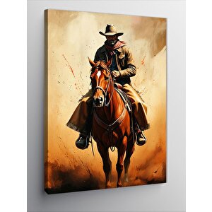 Kanvas Tablo Atlı Kovboy 70x100 cm