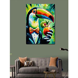 Kanvas Tablo Kokteyl İçen Tukan 70x100 cm