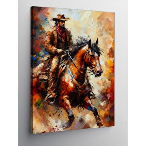 Kanvas Tablo Atlı Kovboy 70x100 cm