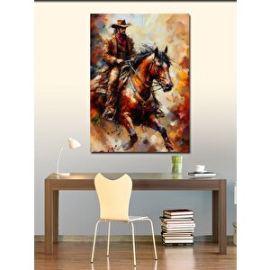 Kanvas Tablo Atlı Kovboy 70x100 cm