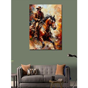 Kanvas Tablo Atlı Kovboy 70x100 cm