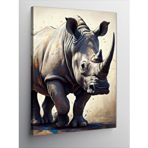 Kanvas Tablo Koca Boynuzlu Gergedan 50x70 cm