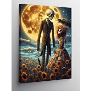 Kanvas Tablo Aşık İskeletler 70x100 cm