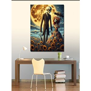 Kanvas Tablo Aşık İskeletler 70x100 cm