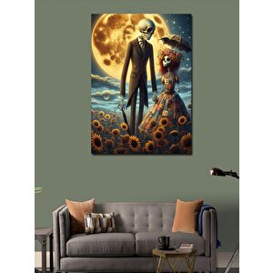 Kanvas Tablo Aşık İskeletler 70x100 cm