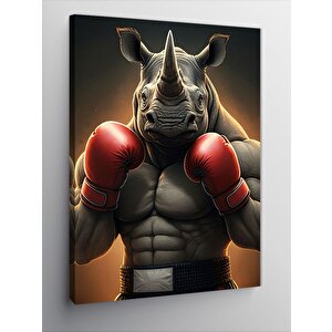 Kanvas Tablo Boks Eldivenli Gergedan 70x100 cm