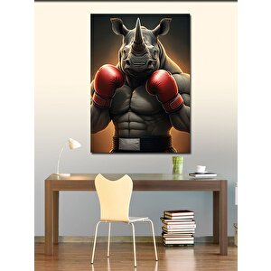 Kanvas Tablo Boks Eldivenli Gergedan 70x100 cm