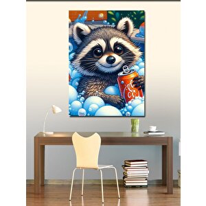 Kanvas Tablo Köpüklü Rakun 50x70 cm