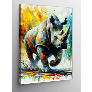 Kanvas Tablo Koşan Gergedan 100x140 cm