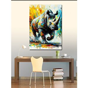 Kanvas Tablo Koşan Gergedan 100x140 cm