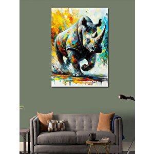 Kanvas Tablo Koşan Gergedan 100x140 cm