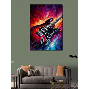Kanvas Tablo Renkli Elektrogitar 50x70 cm