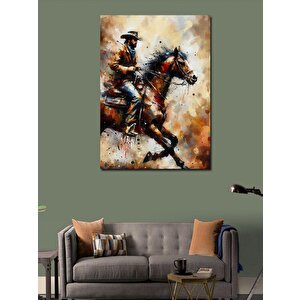 Kanvas Tablo Atlı Kovboy 50x70 cm