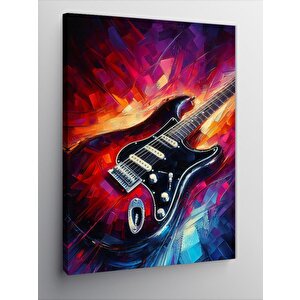 Kanvas Tablo Renkli Elektrogitar 100x140 cm
