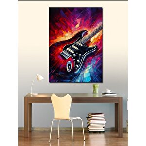 Kanvas Tablo Renkli Elektrogitar 100x140 cm